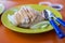 Delicious Singapore chicken rice, Hainanese Asian food style