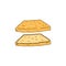 Delicious sliced toast or sandwich bread sketch vector illustration isolated.