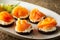 Delicious smoked salmon canapes
