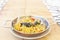 Delicious Spanish paella with mussels and seafoods