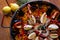 Delicious Spanish seafood paella