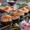 delicious spring-inspired sushi, cooking ideas, generated by ia