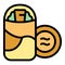 Delicious spring roll icon vector flat