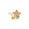 Delicious star cookies with character with trumpet shape