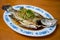 A delicious steamed sea bass