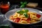 Delicious and Steamy Ravioli Served on a Plate with Fresh Basil and Tomato Sauce