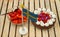 Delicious strawberry cake on wooden background. Swedish midsummer celebration