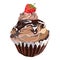 Delicious Strawberry and chocolate Cupcake