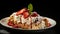 Delicious Strawberry Crepe With Whipped Cream And Chocolate
