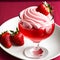 Delicious Strawberry Ice Cream In A Glass Image