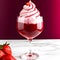 Delicious Strawberry Ice Cream In A Glass Image