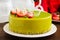 Delicious strawberry-pistachio mousse cake