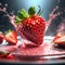 A delicious strawberry is a ripe, juicy berry that is sweet and tart at the same time. Floating in the air, cinematic