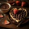 Delicious Strawberry-Topped Chocolate and Maple Syrup Waffles for Breakfast. Generative AI