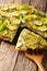 Delicious summer sliced open scarpaccia zucchini pie with flower