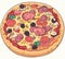 Delicious Supreme Delight: Hand-Drawn Pizza Artwork