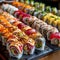Delicious sushi, carefully arranged by top chefs