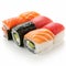 Delicious Sushi Collection On White Background