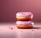 Delicious and Sweet: Three Donut Rendering on Minimal Background