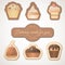 Delicious sweets: a set of cards with muffins