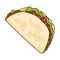 Delicious taco fast food icon