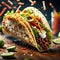 Delicious taco with soft, warm corn tortilla gives way to the perfectly seasoned filling