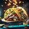 Delicious taco with soft, warm corn tortilla gives way to the perfectly seasoned filling