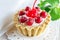 Delicious tartlet with fresh berries and cream cheese