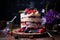 Delicious tiramisu cake with fresh berries