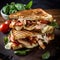 Delicious Toasted Chicken Panini. Generative AI