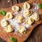 Delicious tortellini di formaggio with cheese and pepper filling