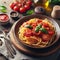 delicious traditional italian pasta puttanesca