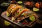 Delicious Traditional Mexican Tacos with Savory Meat and Fresh Vegetables