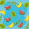 Delicious tropical fruit background design