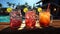 Delicious tropical sweet refreshing fruit cocktails with straws chilling drinks on the beach. Vacation vacation concept at