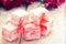 Delicious Turkish Delight with rose flower