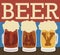 Delicious Types of Beers in Flat Style for Beer Day, Vector Illustration