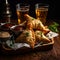 Delicious Veg Samosas With Beer And Chutney - A Perfect Combination