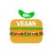 Delicious vegan burger with cheese and green salad