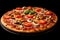 Delicious Vegetarian Pizza with Crispy Crust and Tangy Tomato Sauce, Flavorful Delight for Herbivores