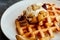 Delicious Viennese waffles on a plate