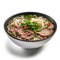 Delicious Vietnamese Pho with Beef and Noodles in a Bowl. Perfect for Restaurant Menus and Food Blogs.