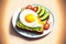 delicious vitamin toast with avocado sliced slices and fried egg