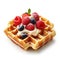 Delicious Waffles on a White Background AI Generated