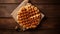 Delicious Waffles On Wooden Table - Top View