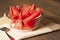 Delicious water melons in a bowl