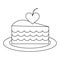 Delicious wedding cake on dish black and white
