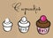 Delicious yummy Three Cupcakes