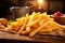 Deliciously crispy golden french fries with satisfyingly perfect exterior for sale