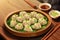 Deliciously cute cartoon dumplings illustration with vibrant colors and playful expressions